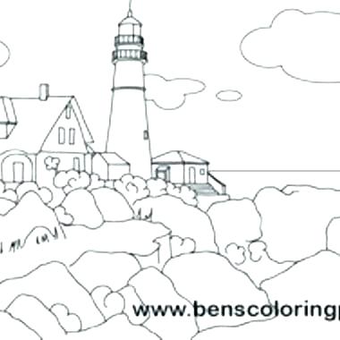 380x380 Inspirational Lighthouse Coloring Pages Or Head Light Drawing Fine