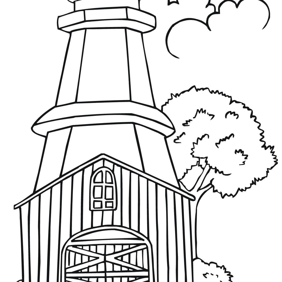1200x1200 Printable Lighthouse Coloring Pages Free Kids For Adults