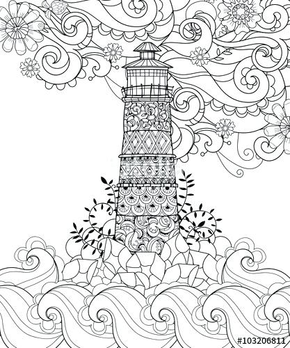 417x500 Lighthouse Coloring Page Coloring Pages Beach Plus Printable