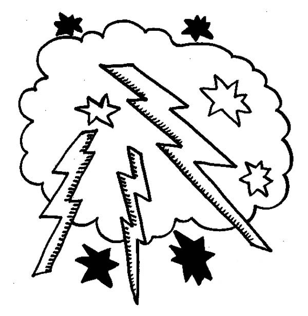 600x615 Lighting Bolt In The Cloud Coloring Page Color Luna