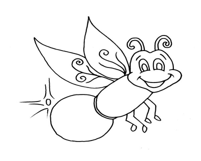 400x322 Lightning Bug Coloring Sheet Page Image Clipart Images