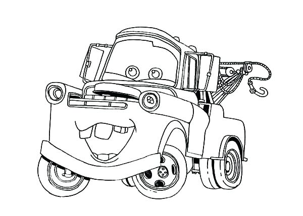 600x429 Mater Coloring Pages Cars Character Tow Mater Coloring Pages Color
