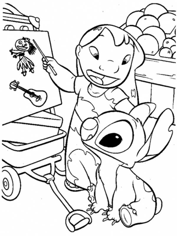 600x801 Lilo Teach Stitch In Lilo Stitch Coloring Page