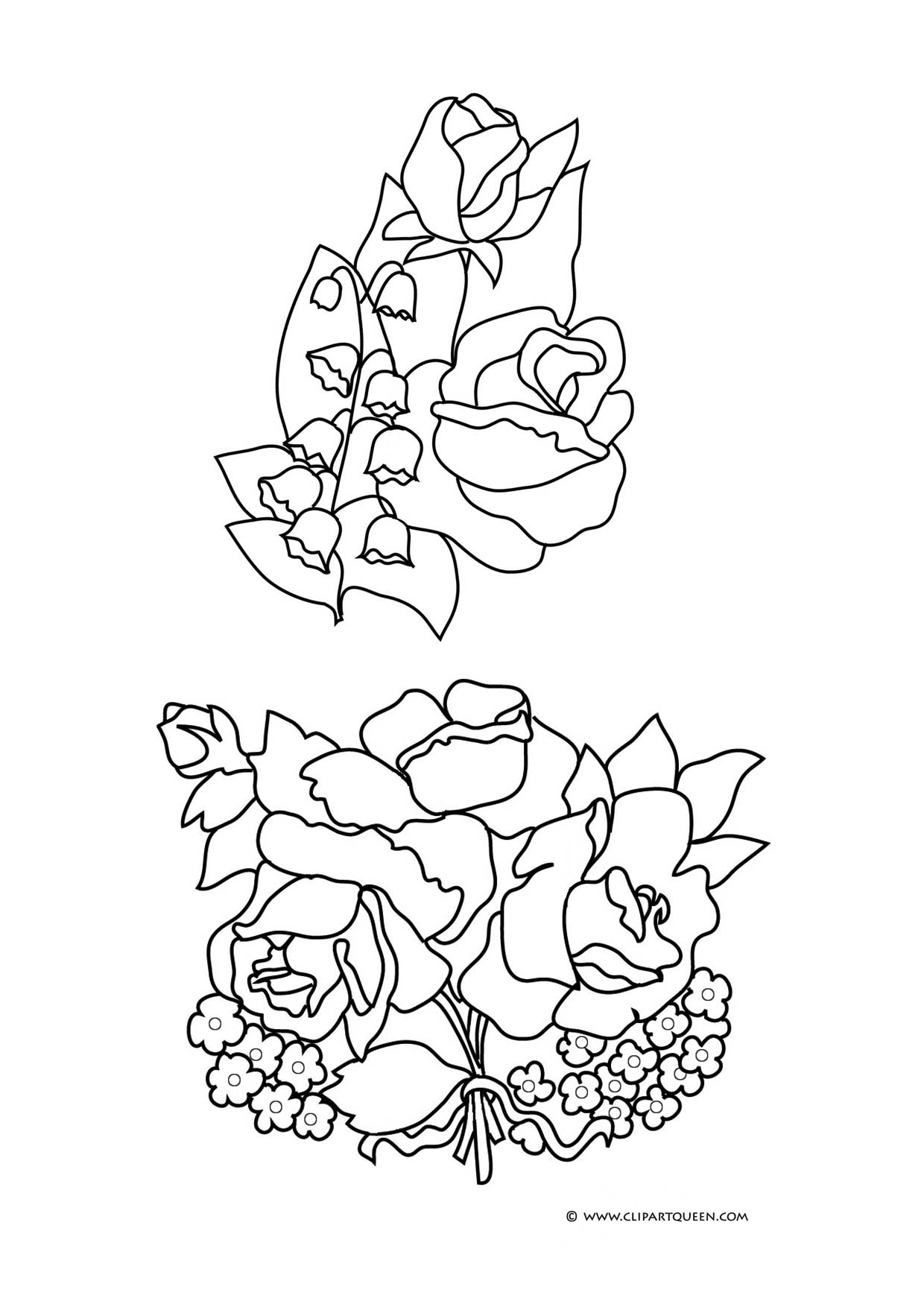 1240x1754 Lily Of The Valley Coloring Page Flower Coloring Pages Roses