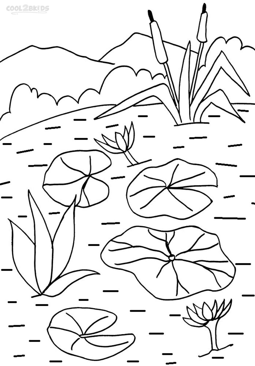 850x1220 Printable Lily Pad Coloring Pages For Kids Incredible