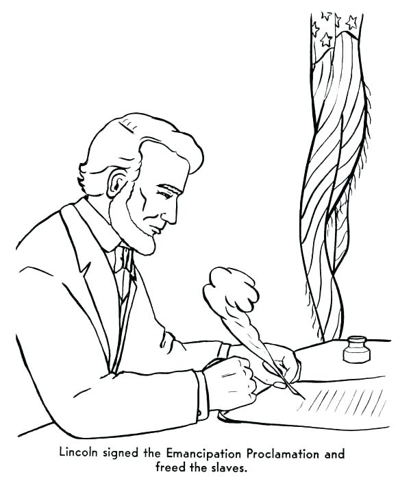 600x734 Coloring Abraham Lincoln Coloring Sheet Signed The Emancipation