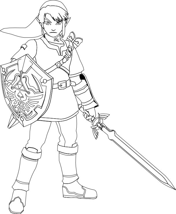 609x740 The Legend Of Zelda Link Coloring Pages