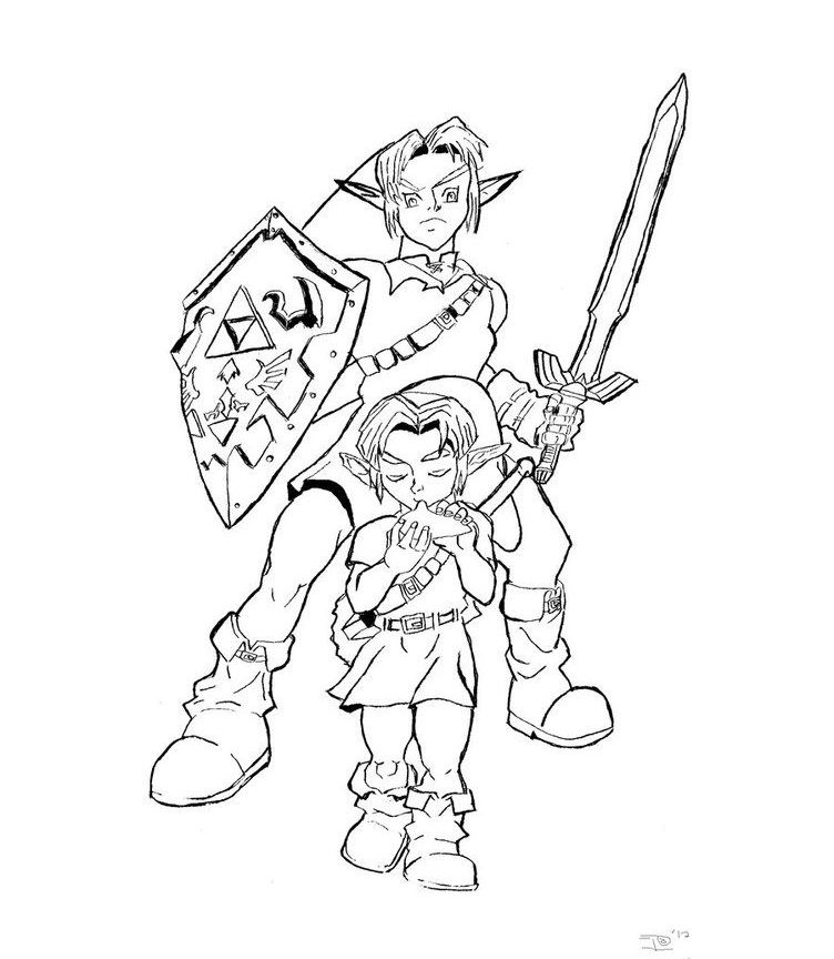 752x864 Link And Zelda Coloring Page Free Printable Pages Legend