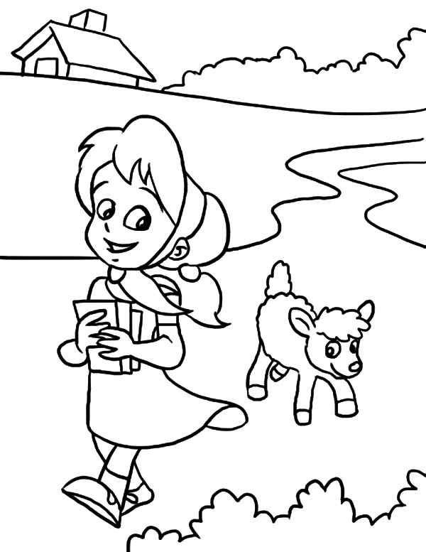 600x777 Sweet Smile Mary Had A Little Lamb Coloring Pages Color Luna