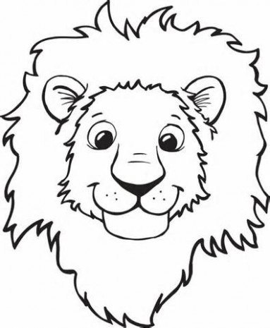 383x465 Lion Face Coloring Page