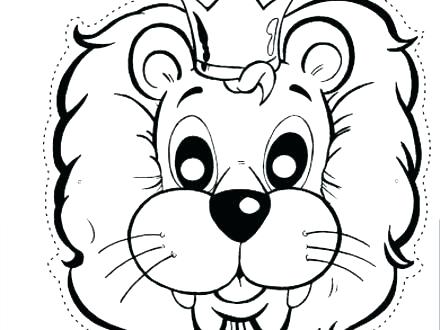 440x330 Lion Face Coloring Page Lion Face Coloring Page Hand Drawn Doodle