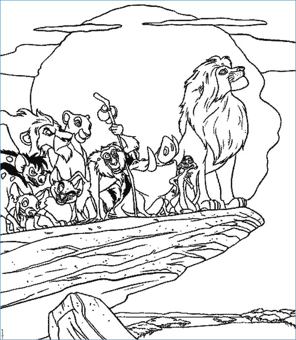 600x689 Simba Become King The Lion King Coloring Page