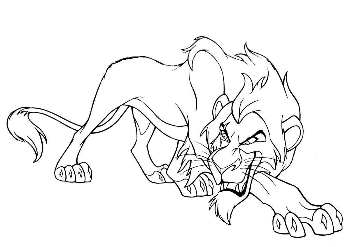 1200x848 The Lion King Scar Coloring Pages Characters Within Page