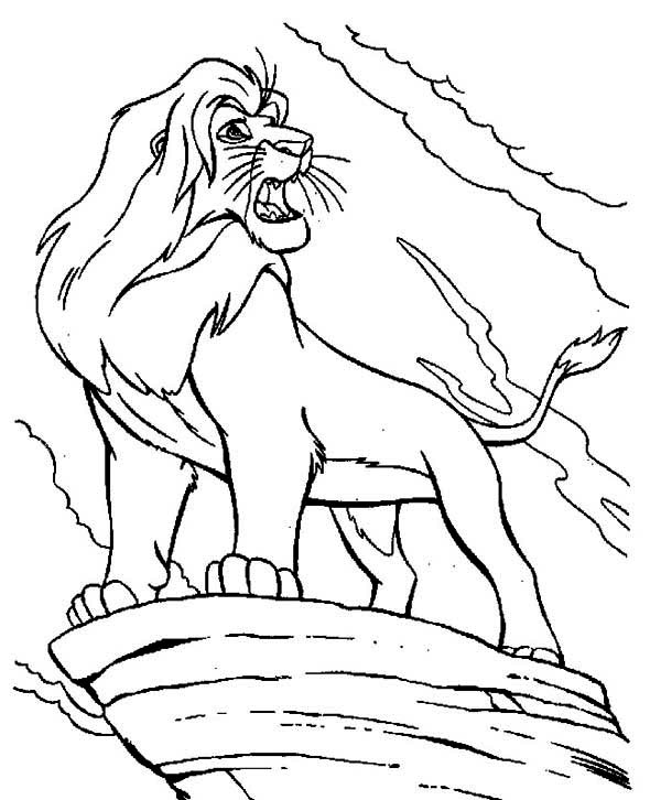 600x726 Mufasa Is Angry The Lion King Coloring Page