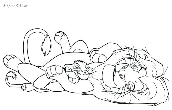 581x371 Mufasa And Scar Are Fighting The Lion King Coloring Page Wesmec Site