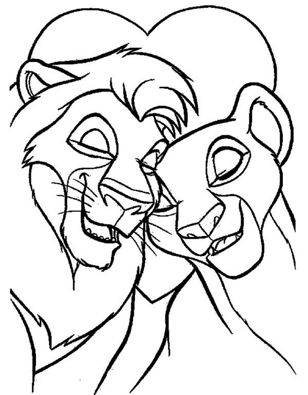 600x770 Mufasa And Nala Are In Love The Lion King Coloring Page