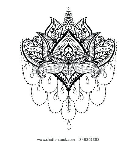 450x470 Lotus Flower Mandala Coloring Pages Printable Pics Of Henna Lion