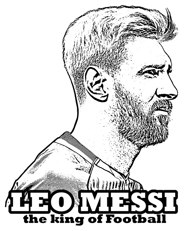 600x740 Lionel Messi Coloring Page