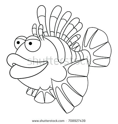 450x470 Lionfish Coloring Page Coloring Page Sea Animals Sticker Coloring