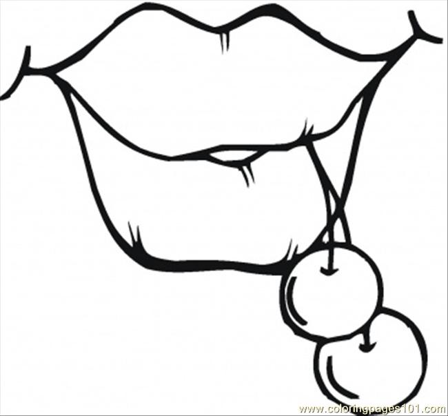 650x603 Cherries In The Lips Coloring Page