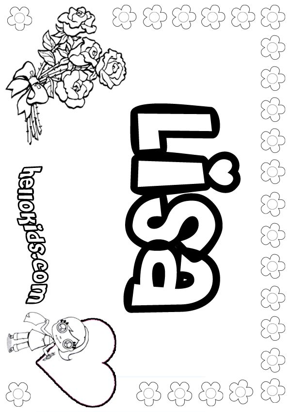600x849 The Name Lisa Frank Coloring Pages Lisa Coloring Page Projects