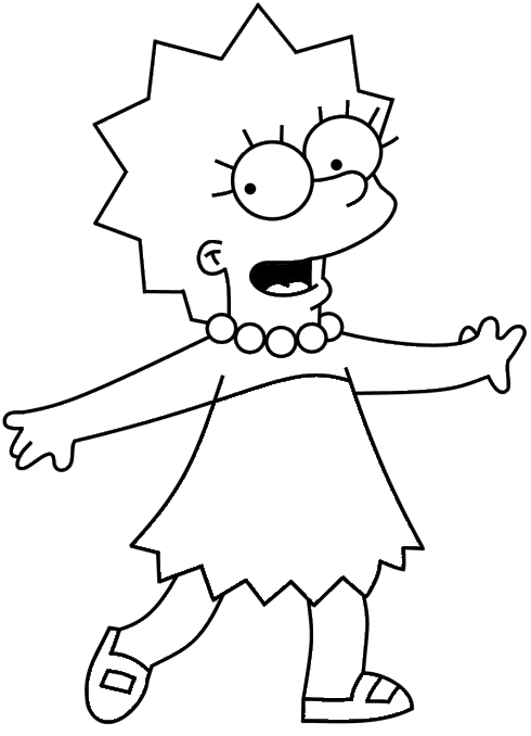 490x678 Lisa Simpson Running Scared Simpsons Coloring Pages