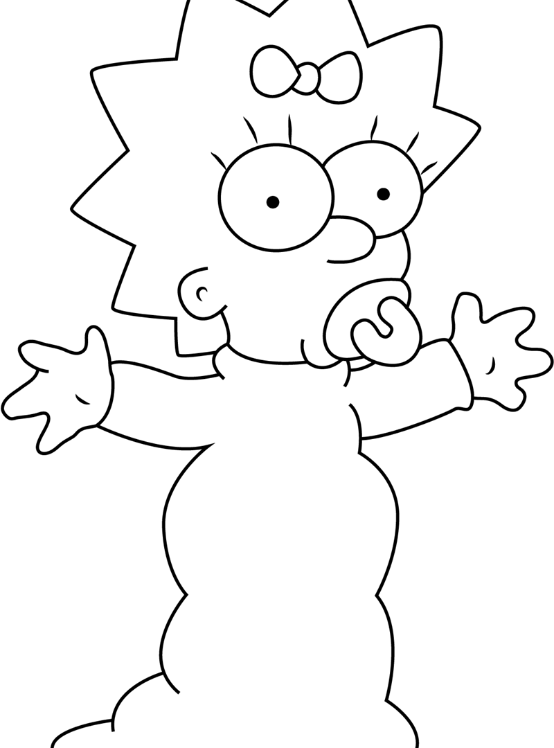 800x1080 Maggie Simpson Coloring Book Lisa And Family Pages Cartoons Page