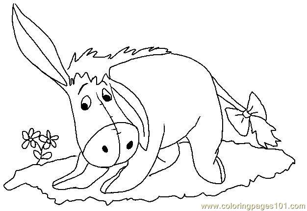 626x432 Eeyore Listening Coloring Page
