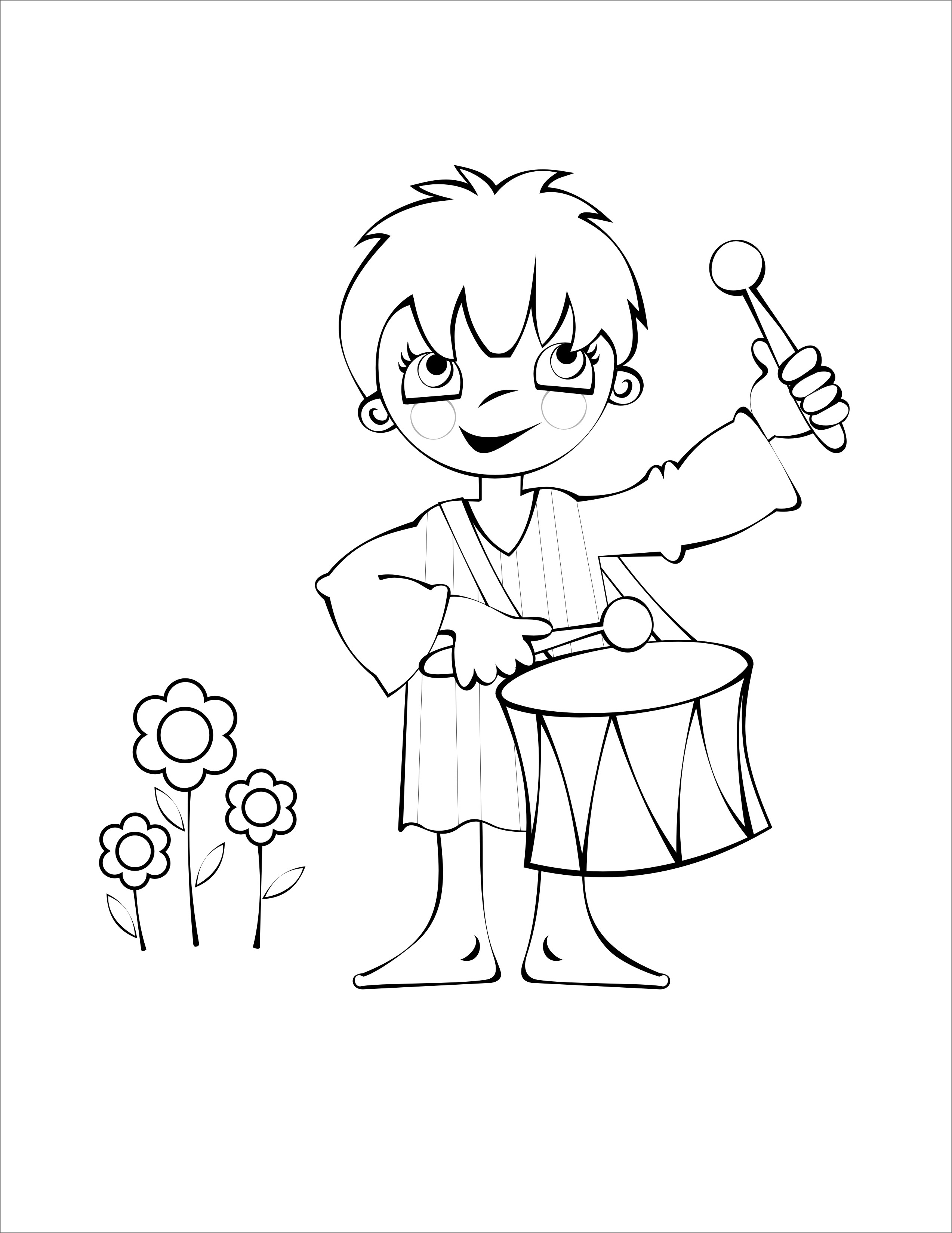 2547x3297 Little Boy Blue Coloring Page