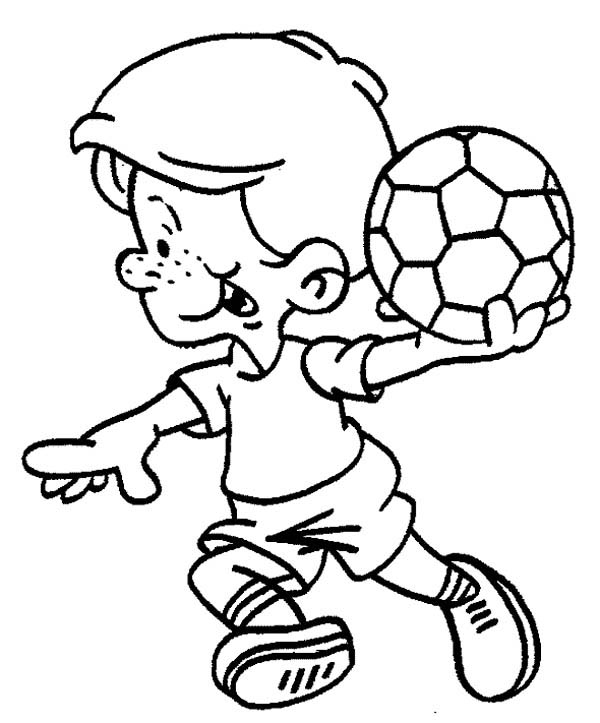 600x723 This Little Boy Is Ready To Make A Soccer Throw In Coloring Page
