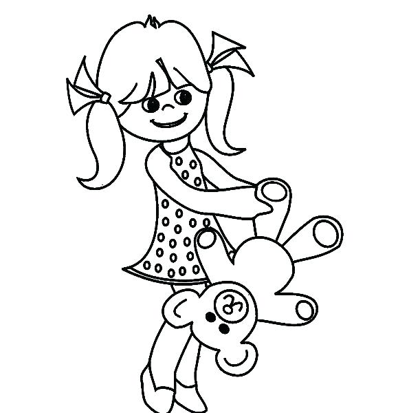 595x600 Coloring Pages Of A Little Girl A Coloring Page Of A Girl Coloring