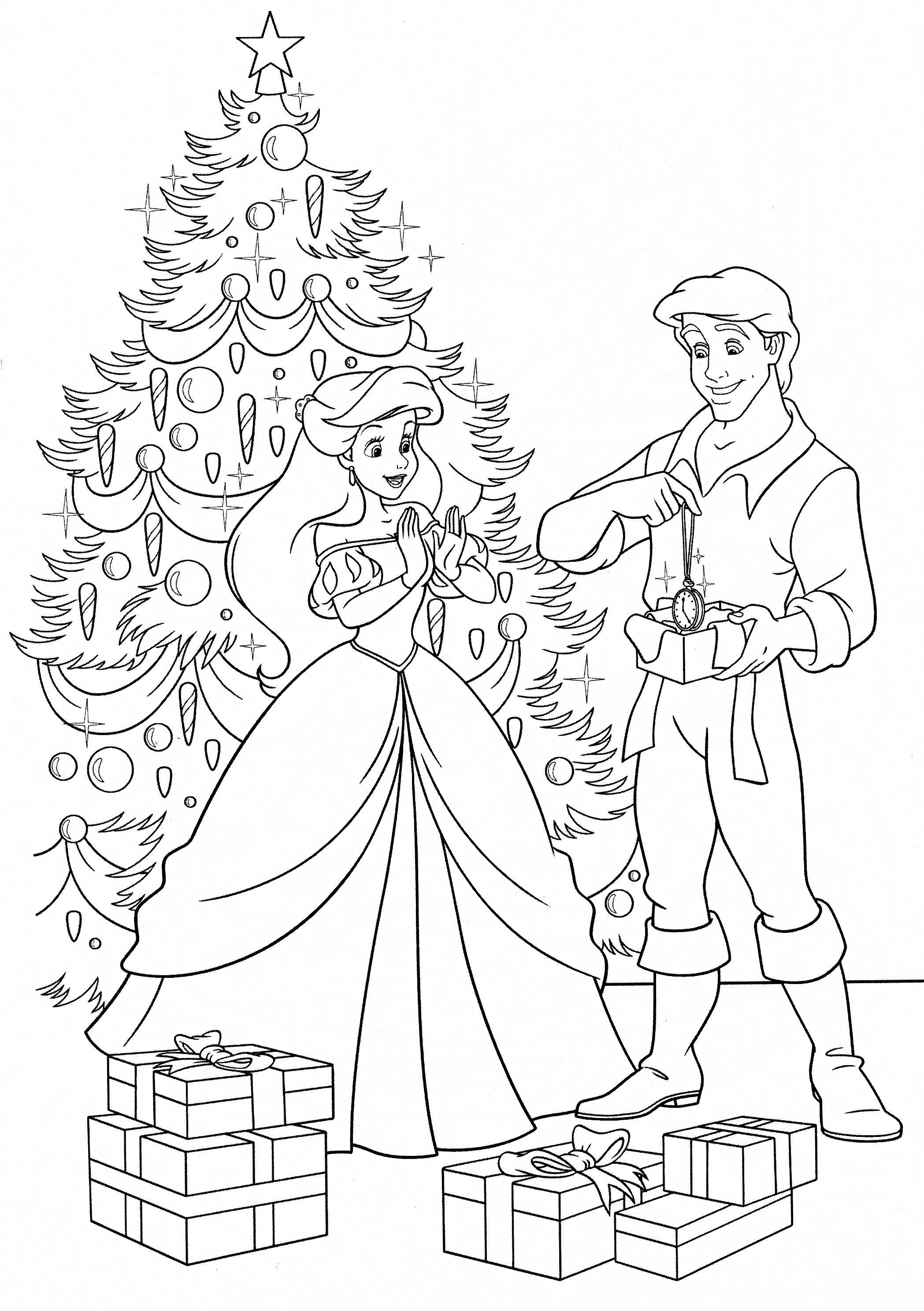 2097x2975 Ariel And Prince Eric Coloring Pages