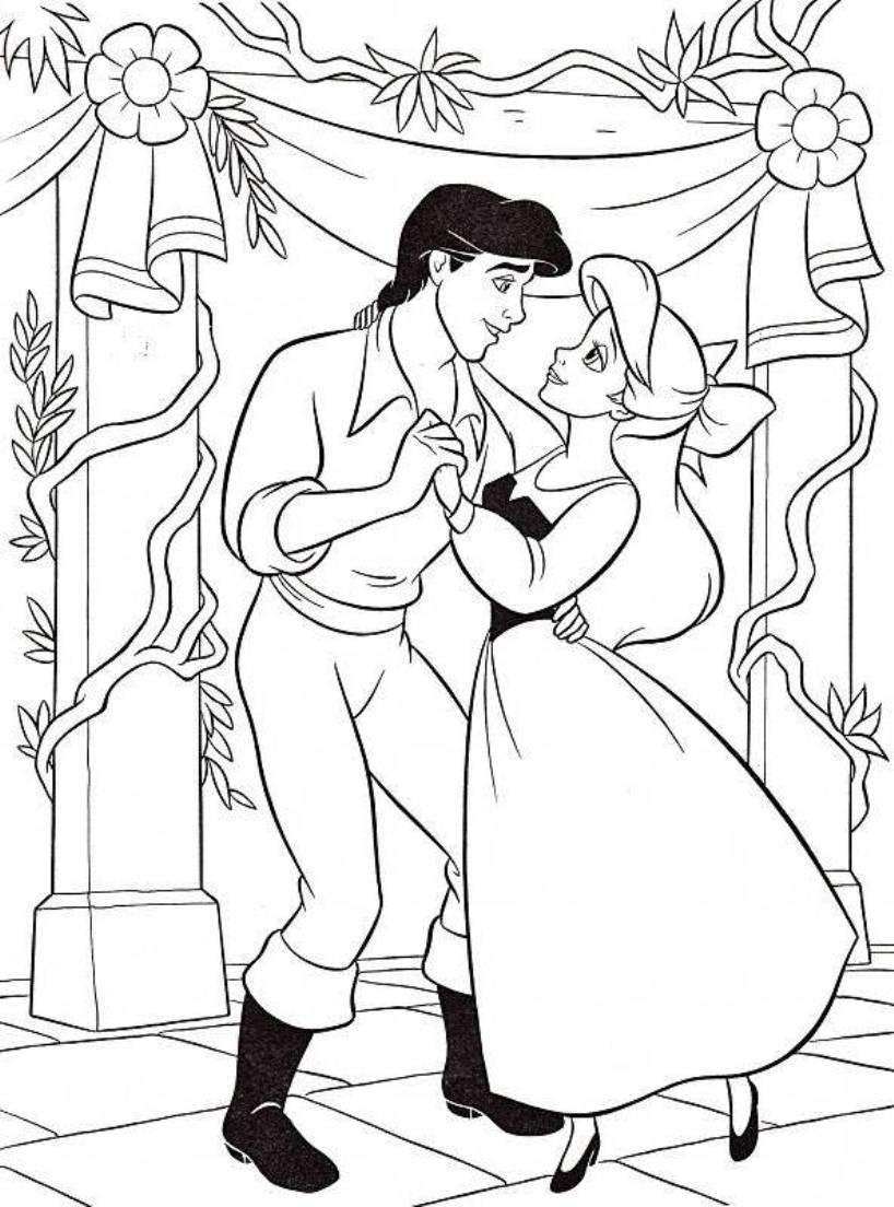 818x1104 Little Mermaid And Eric Coloring Pages Free Coloring For Kids