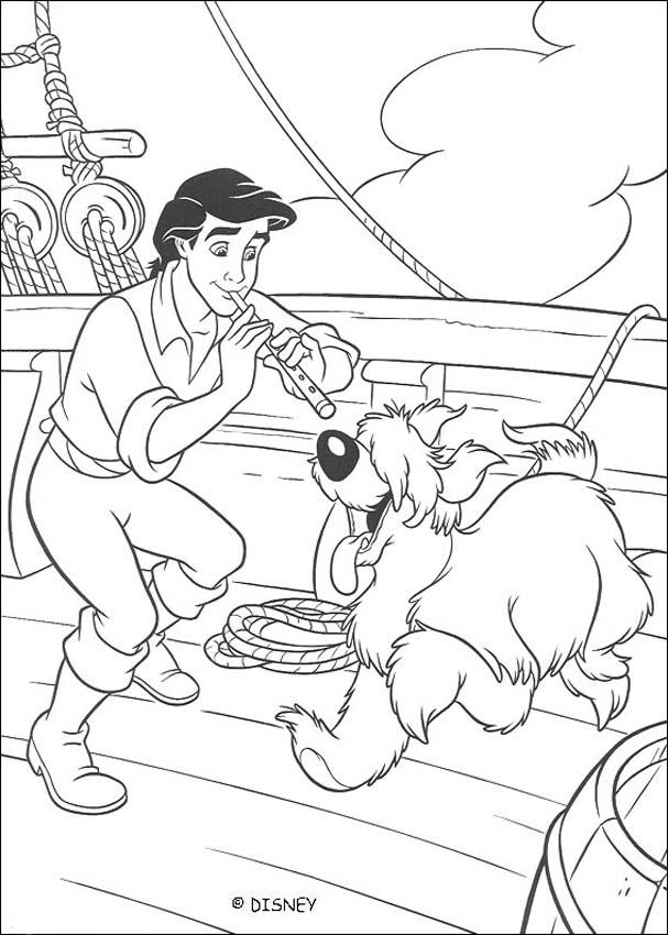 607x850 Prince Eric And His Dog Coloring Pages