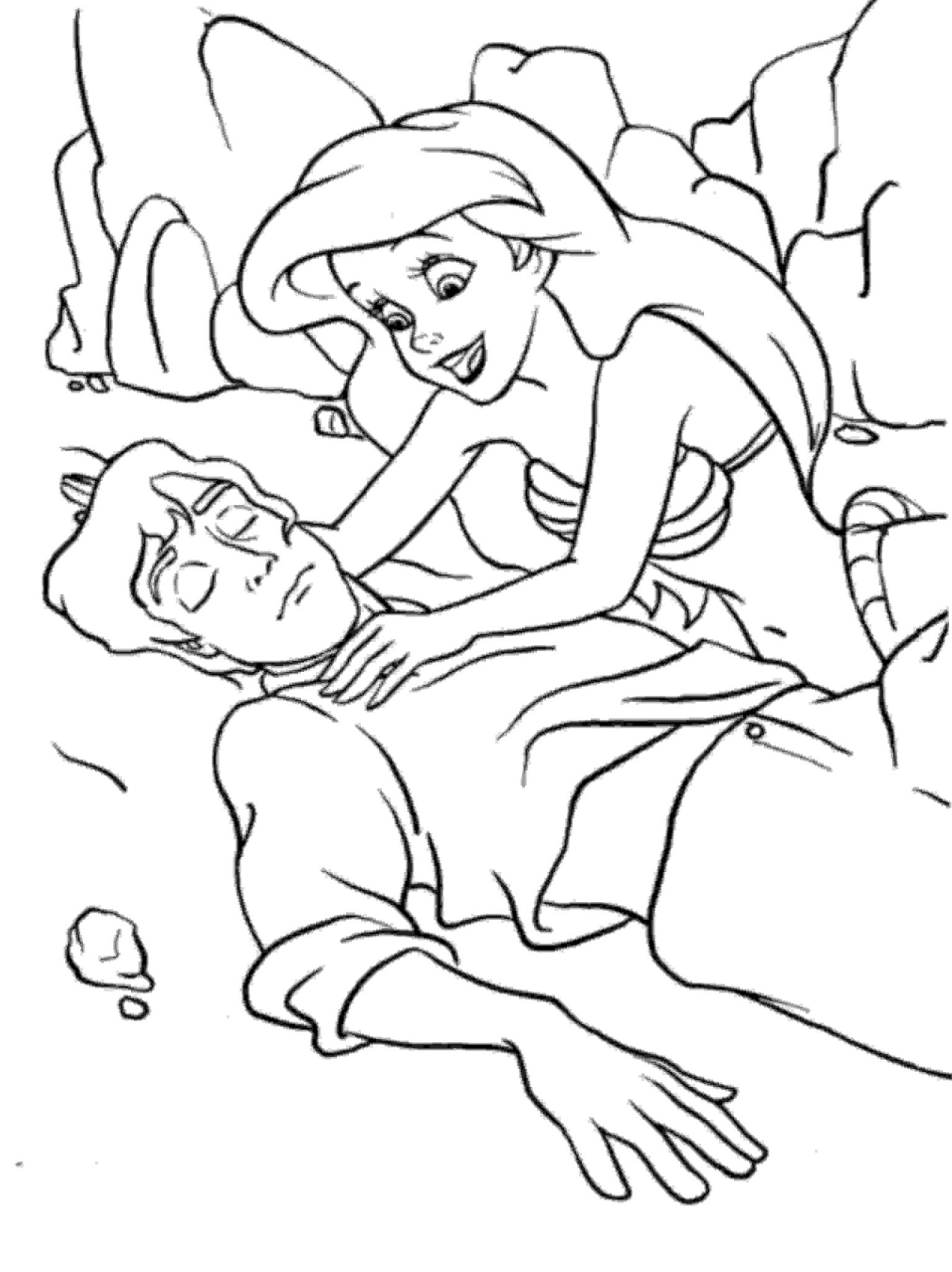 1533x2048 The Little Mermaid Coloring Pages Ariel And Eric