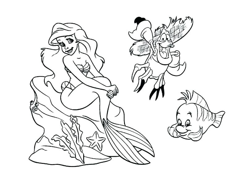 805x579 Flounder Coloring Pages The Little Mermaid Coloring Pages