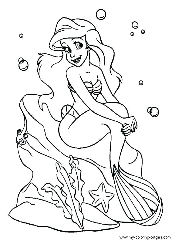 567x794 Ariel Little Mermaid Coloring Pages