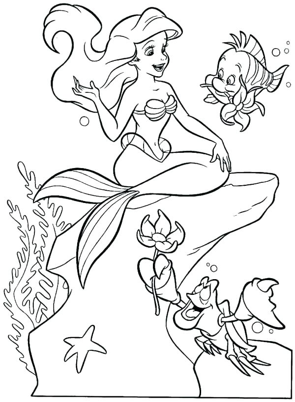 600x818 Mermaid Coloring Pages Online Little Mermaid Coloring Picture