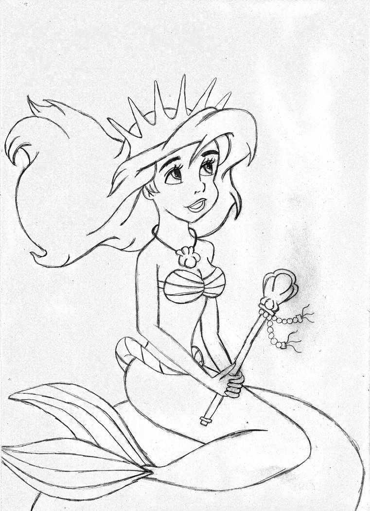 761x1051 Little Mermaid Coloring Page Melody