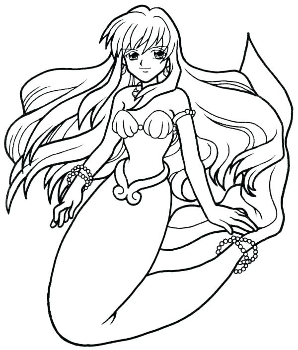 600x705 Mermaid Coloring Pages Online Little Mermaid Coloring Books Also
