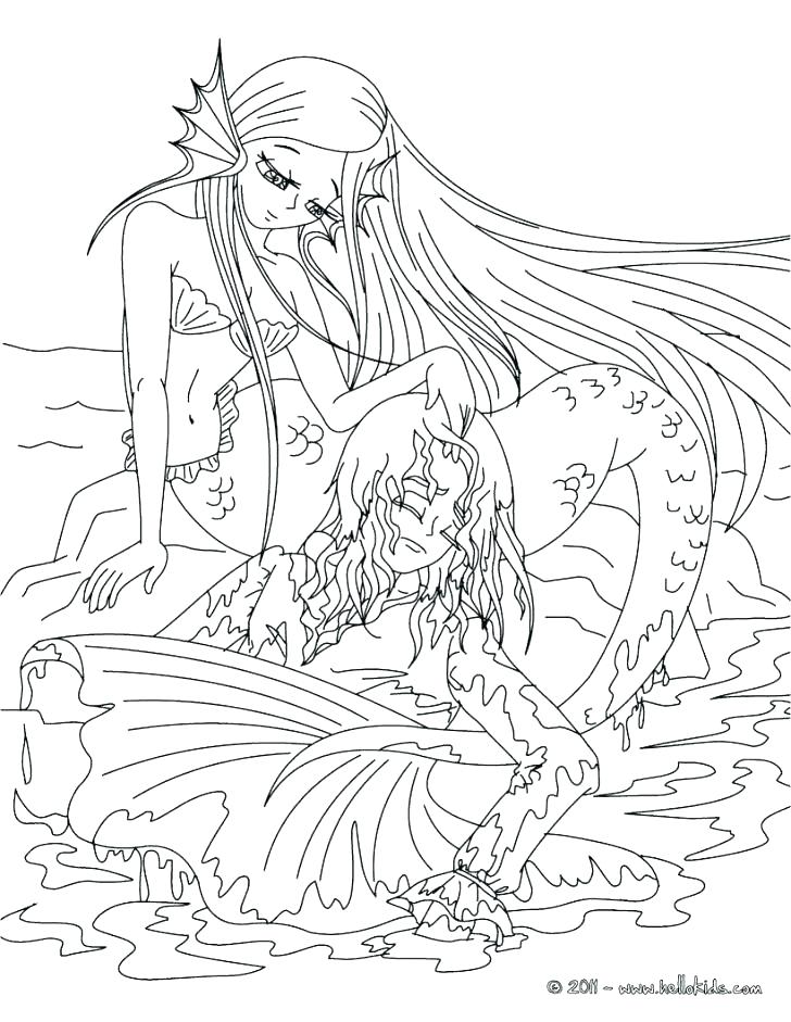728x941 Mermaid Coloring Pages Online Little Mermaid Coloring Pages Anime