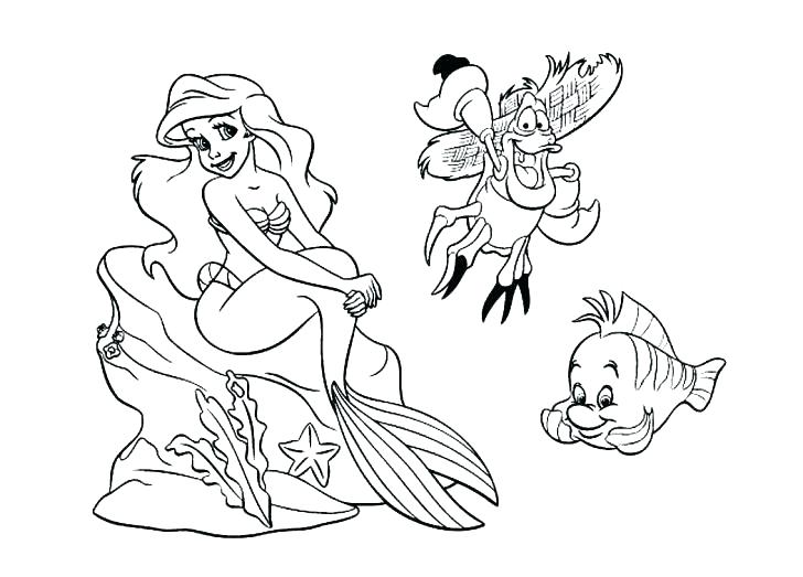 728x523 Mermaid Coloring Pages For Adults Together With Little Mermaid