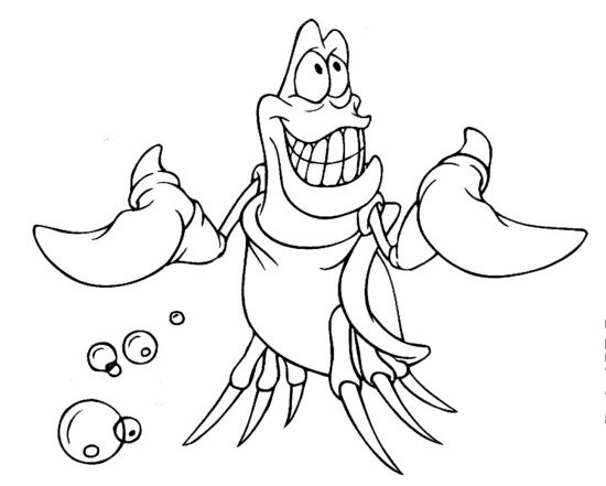 550x441 Little Mermaid Sebastian Coloring Pages The Crab Page