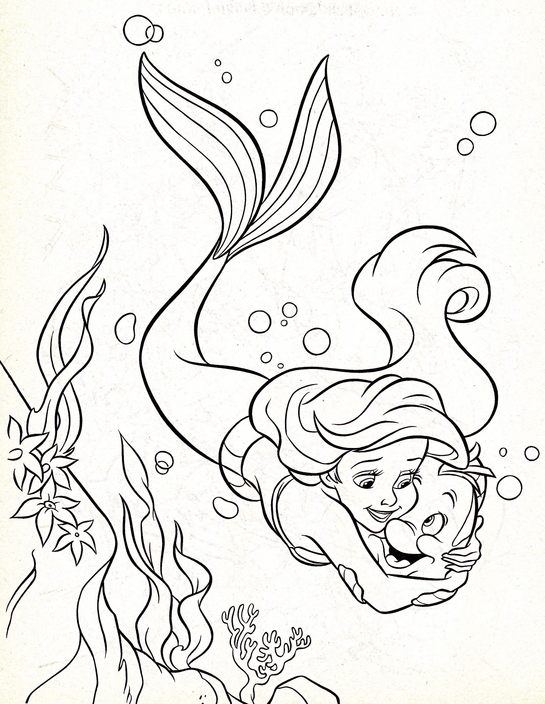 2230x2879 Ariel Coloringge With And Flounderges For Kids Adults Of Sebastian