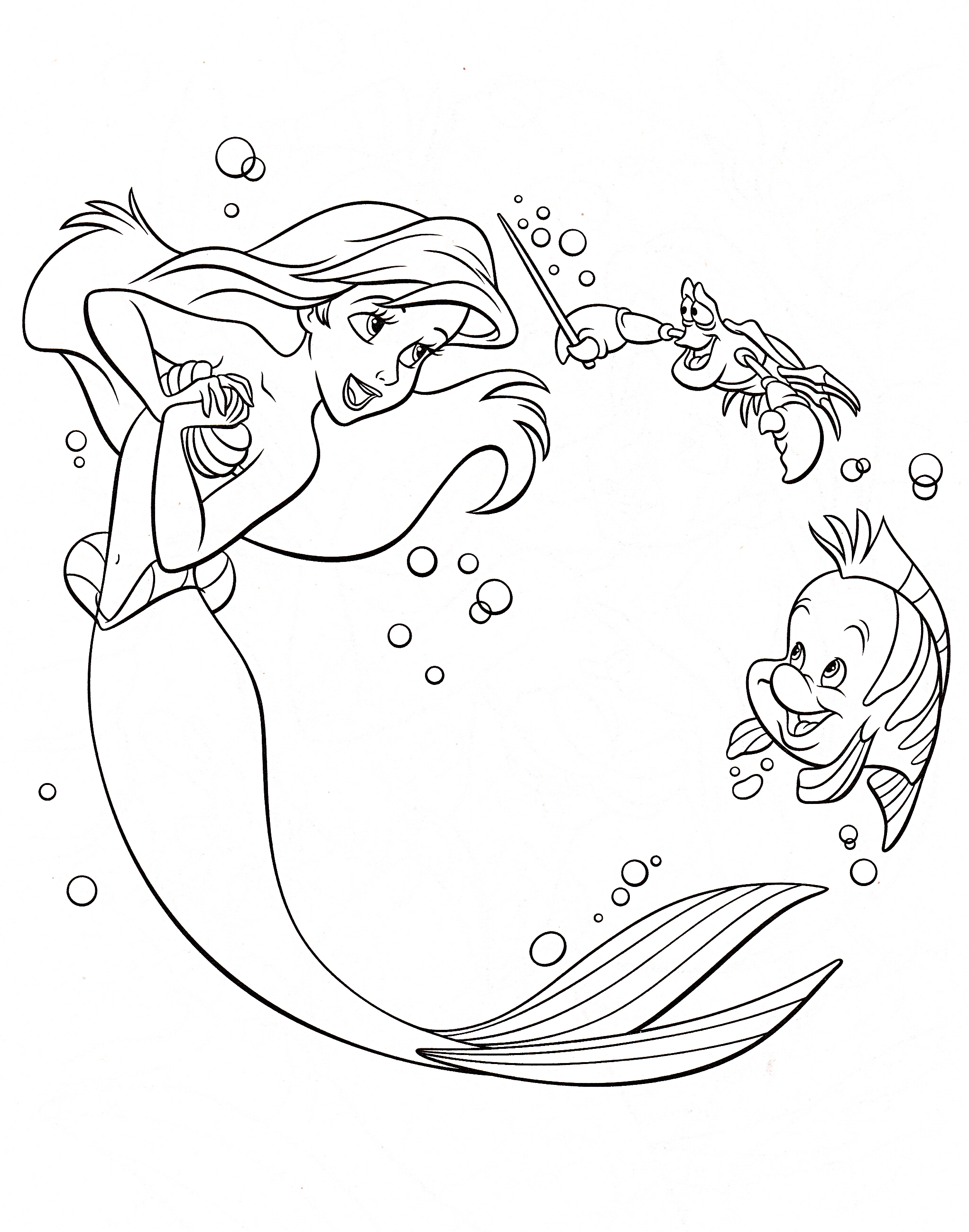 2043x2596 Best Of Little Mermaid And Flounder Coloring Pages