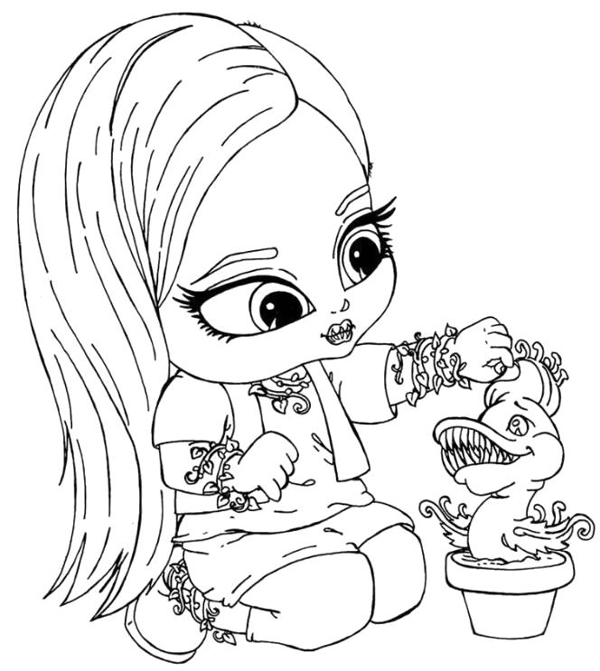 664x743 Little Monster High And Pet Coloring Pages