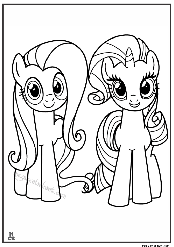 685x975 Fluttershy Rarity My Little Pony Coloring Pages