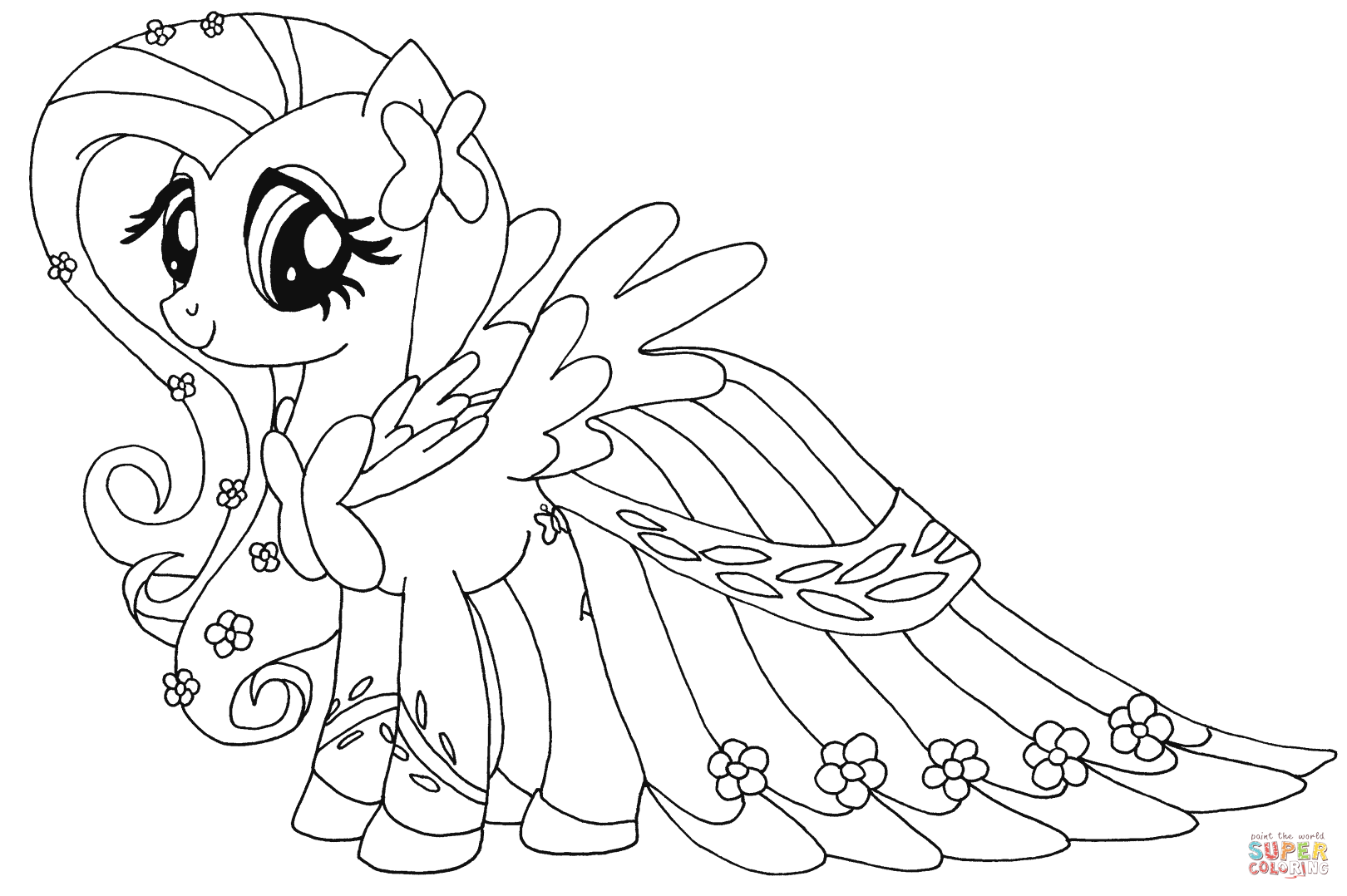 1620x1078 Fluttershy From My Little Pony Coloring Page
