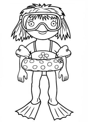 346x480 Little Princess Coloring Pages To Print Goes Snorkeling Page Free