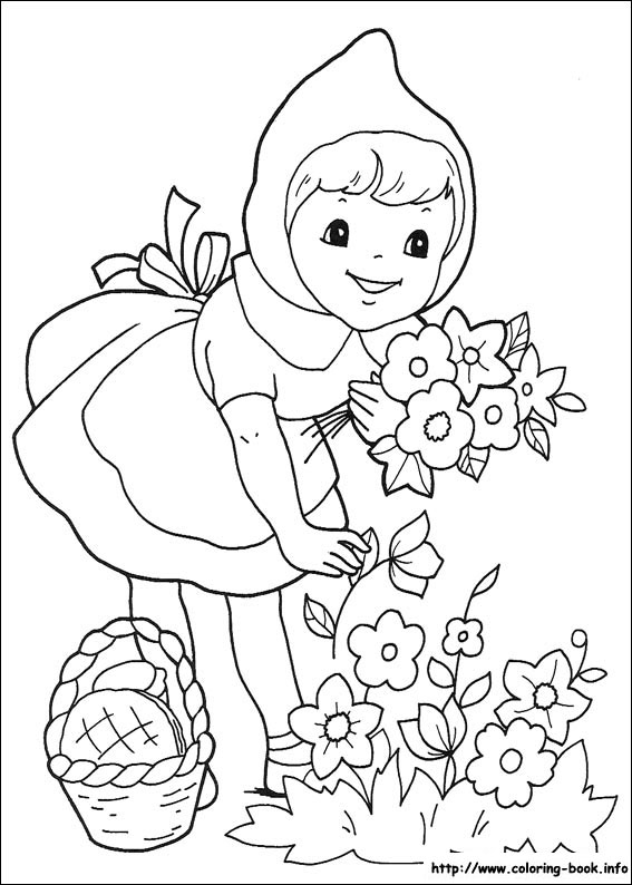 567x794 Little Red Riding Hood Coloring Picture